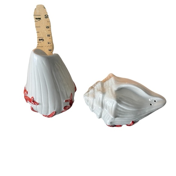 VINTAGE 1989 FITZ & FLOYD SEASHELL & CORAL SALT & PEPPER SHAKERS - JAPAN - EUC - Picture 5 of 7